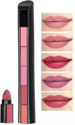 SMIETRZ 5in1 Nude Edition Color Sensational Matte Finish 5 in 1 Lipstick Set ( Nude )