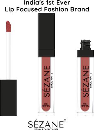Sezane Liquid Matte Lipstick Waterproof 12 Hour Lasting Alexandra Nude Clay-(NS03-5ml)