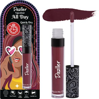 Dazller All Day Lipcolour, Ultra Intense Matte,Smudge-Proof, Lightweight,Up to 8Hrs Stay