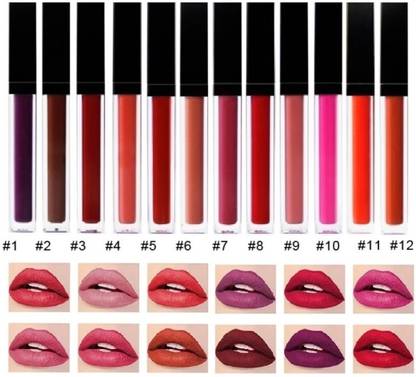 APPETINA 12 piece non transfer liquid Matte waterproof lipstick combo