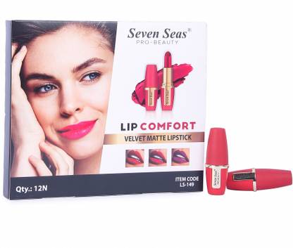 Seven Seas Lip Comfort Matte Lipstick 12 Shades Set Mix Shade
