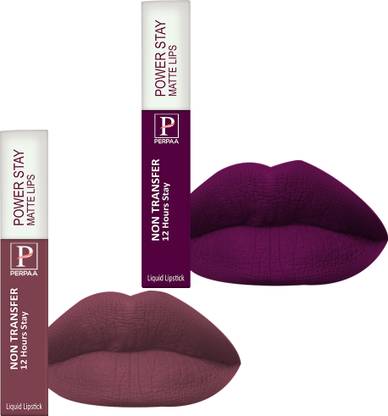 Perpaa Power stay Smudge-proof, Non-sticky & Long lasting liquid lipstick combo pack 2