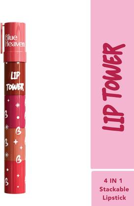 BLUE HEAVEN Get Matte Lip Tower 4-in-1 Stackable Lipstick Set Smooth Matte Finish Color 6 gm