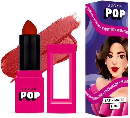 SUGAR POP Satin Matte Luxe Lipstick 08 Carnation - Long-wearing | Full Coverage
