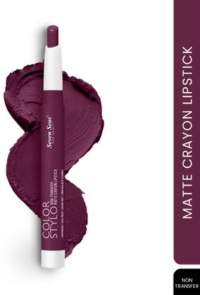 Seven Seas Color Stylo Non Transfer Matte Crayon Lipstick, Creamy Matte Waterproof Lipstick