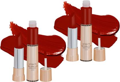 tanvi27 Dual Warm Red Lipstick Long Lasting Gloss, Waterproof, Non Transferable Set