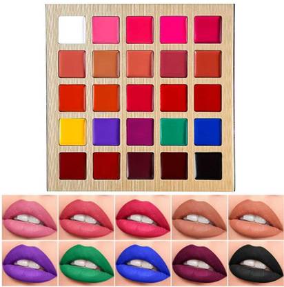 LOVE HUDA Waterproof 25 Color Matte Multi Shade Lip Color Palette Lipstick