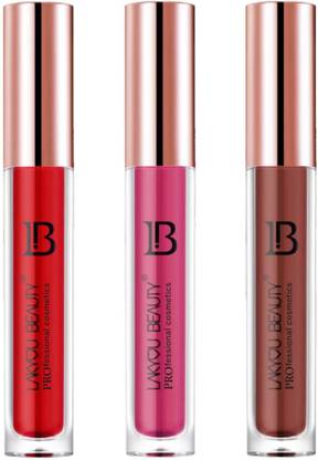 Lakyou Beauty color infusion non transfer lipstick combo of 3 garnet rouge and cocoa