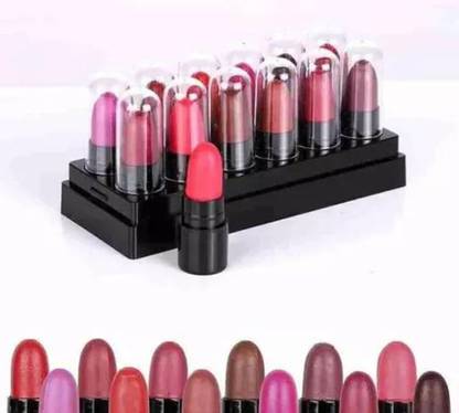 DIVYA UNIQUES Mini Matte Travel Combo Lipstick (Pack of 12)