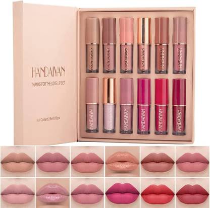 House Of Huda Lipstick Set of 12 Matte Velvet Mini Liquid Lipstick Set for Women , 30 ml)