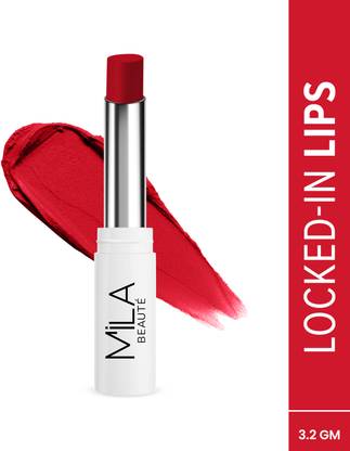mila beaute Locked In Lips Lipstick Transfer Proof with Velvety Texture Lightweight