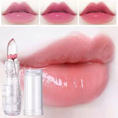EVERERIN Long Lasting Flower Lip Gloss Crystal Jelly Lipstick Lip Balm for Women