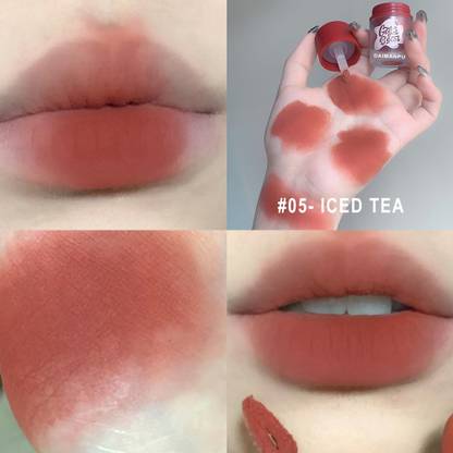 DAIMANPU Art Velvet Mist Matte Lip Mud Gege Bear Long Last Korean Style Cute Lip Gloss