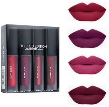 Rsentera Matte Minis Red Edition Liquid Lipstick (set of 4) (muiticolour)