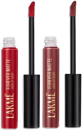 Lakmé Forever Matte Liquid Lip Colour|Red Revival + Nude Dream