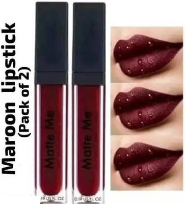K3NTERPRISES Dark Maroon Combo Pack of 2 lipstick