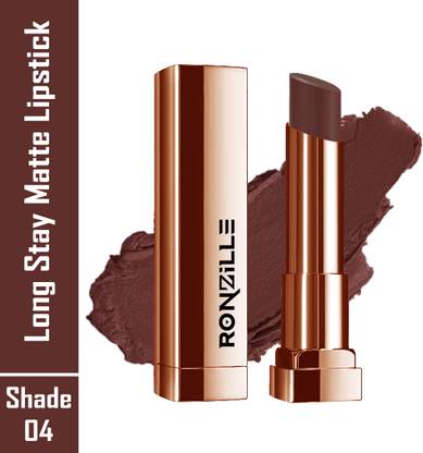 RONZILLE Long Stay Creamy Matte Lipstick With Intense Colour Shade 04