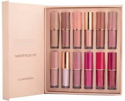 Sajuma Beauty Set of 12 Smudge-Proof Liquid Lipsticks