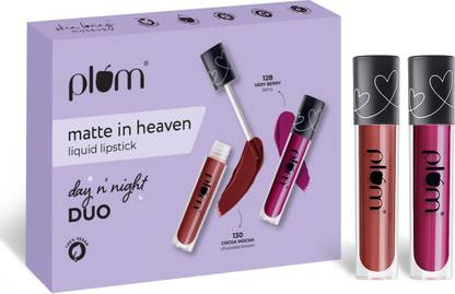 Plum Matte in Heaven Liquid Lipstick Day n Night Duo  (Cocoa Mocha, 9 ml) at Rs. 289