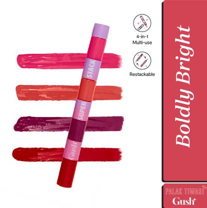 GushBeauty SuperStack: 4-In-1 Matte Liquid Lipstick | Waterproof | Palak Tiwari Collection