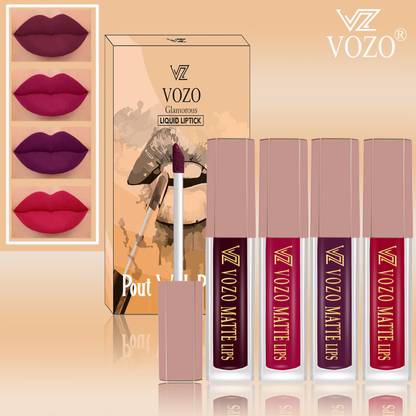VOZO Matte Liquid Lipstick Set of 4 Precise Colors for Perfect Pout-Set-10