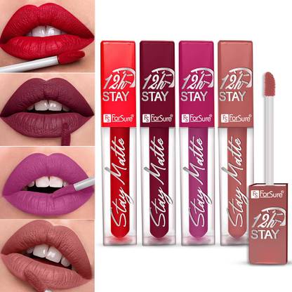 ForSure Non Transfer Waterproof Longlast Liquid Matte Mini Lipstick Pack Of 4