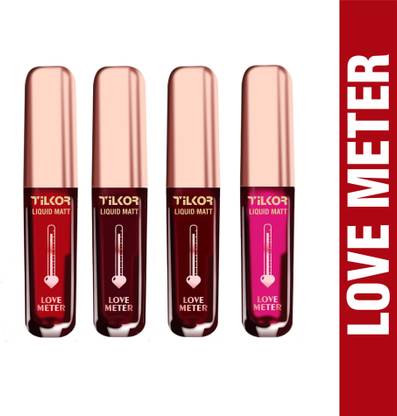 TILKOR Water Proof Liquid Matte Lipstick Set of 4 (Maroon, Magenta, Red, Wine, 12 ml)
