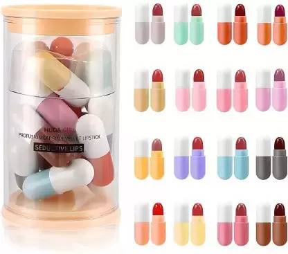 हाउस ऑफ हुडा Natural Capsule Matte Mini Lipstick Set of 16 for Women