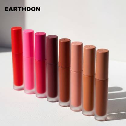 Earthcon 8 Lipsticks – Matte Finish, 4 Reds & 4 Nudes