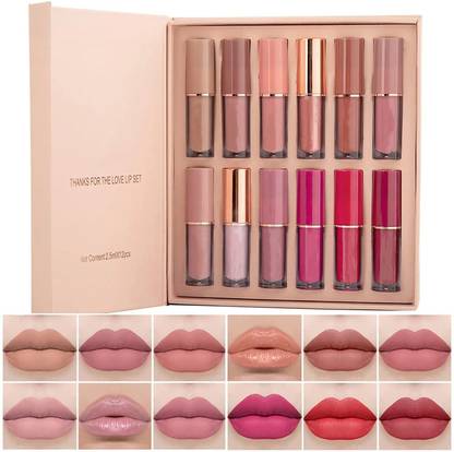 huda.bb BEST 12 Colors Book Style Velvet Matte Liquid Lipstick Gift Set