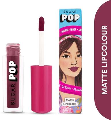 SUGAR POP Matte Lipcolour 02 Mauve - Super Matte | Lasts 8+ hours | Non-Drying