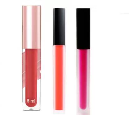 Tiny Deal combo of 3 multicolor lipisticks red pink pitch collor