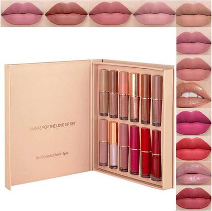 LOVE HUDA Waterproof 12 Color Important Matte Multi Shade Lip Color Liquid Lipstick