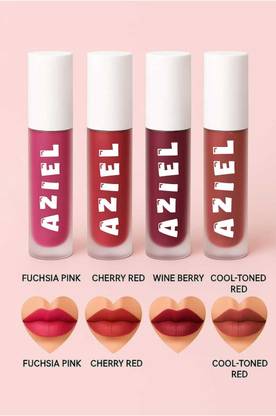 Aziel Shades of Red – Mini Lipstick Combo – Matte Formula – 4 Colors