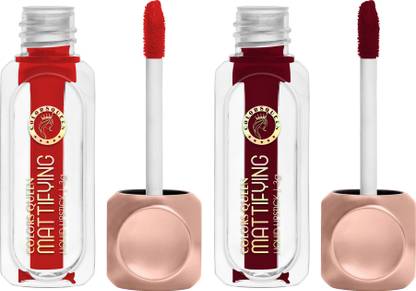 COLORS QUEEN Mattifying Long Lasting Non Transfer Liquid Matte Lipstick Combo Pack of 2