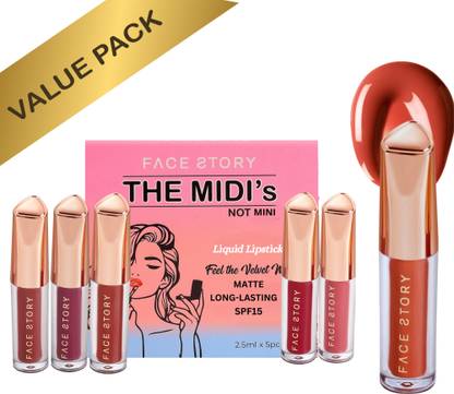 Face Story MIDI Liquid Lipstick & Lip Licious Tinted Lip Oil | Velvet Matte & Glossy Finish