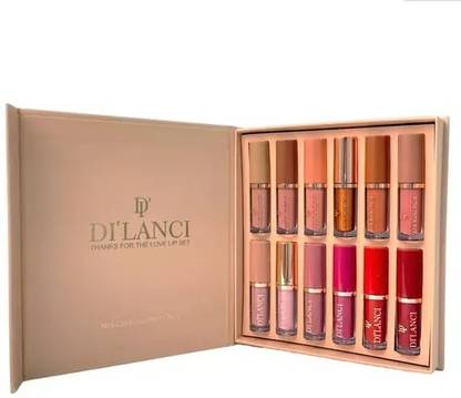 Americolor ®12Pcs Velvet Matte Liquid Lipstick Set, Waterproof Long Lasting Non-Stick Cup