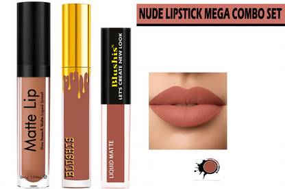 BLUSHIS Non Transfer Waterproof Longlasting Liquid Lipstick Combo Pack of 3 pc