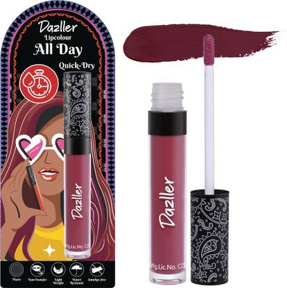 Dazller All Day Lipcolour, Ultra Intense Matte,Smudge-Proof, Lightweight,Up to 8Hrs Stay
