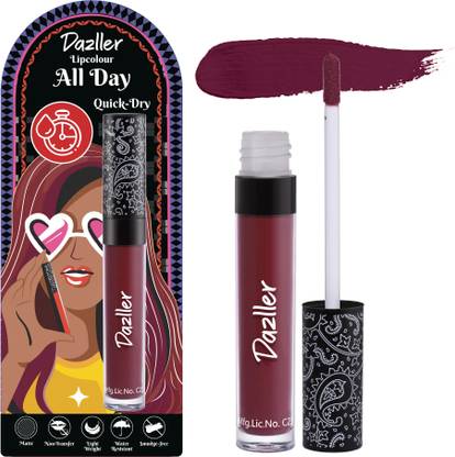 Dazller All Day Lipcolour, Ultra Intense Matte,Smudge-Proof, Lightweight,Up to 8Hrs Stay