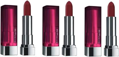 MAYBELLINE NEW YORK Color Sensational Creamy Matte Lipstick- 808 Plum Perfection, 3.9g (PACK OF 3)