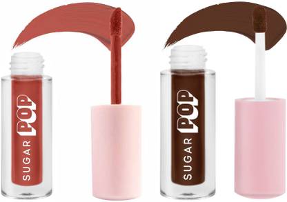 SUGAR POP 2 in 1 Matte Lipcolour Combo,10 Rosewood & 17 Cocoa