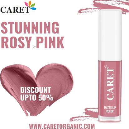 Caret Moisturizes Dry Lips| Non Sticky Matte Liquid Lipstick |Rosy Pink Shade