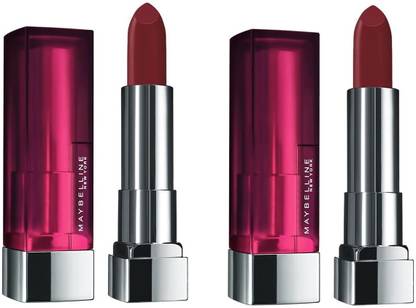 MAYBELLINE NEW YORK Color Sensational Creamy Matte Lipstick- 808 Plum Perfection, 3.9g (PACK OF 2)