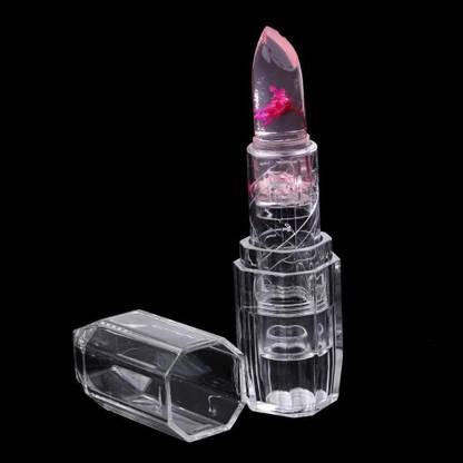 NAVMAV Crystal Jelly Flower Lipstick Moisturizer Clear Lip Gloss Balm 1pc pink Lipstick