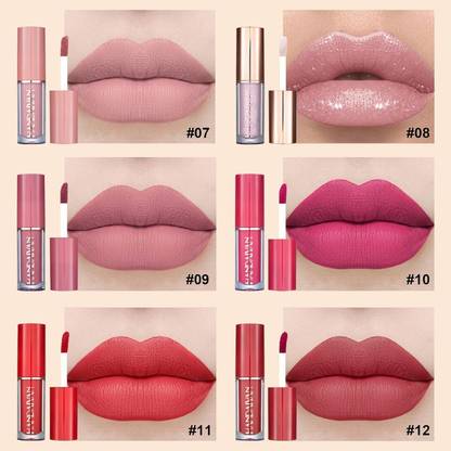 HUDA CRUSH Beauty X Liquid Matte Lipstick Makeup Set Dark Colors, Long-Lasting