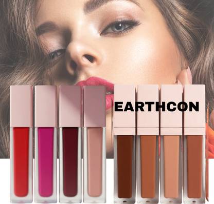 Earthcon 8 Matte Lipsticks Set – Red & Nude Edition Mix