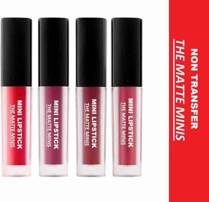 alku The Red Edition,Long Lasting Non Transfer Waterproof Lipstick Set Of 4