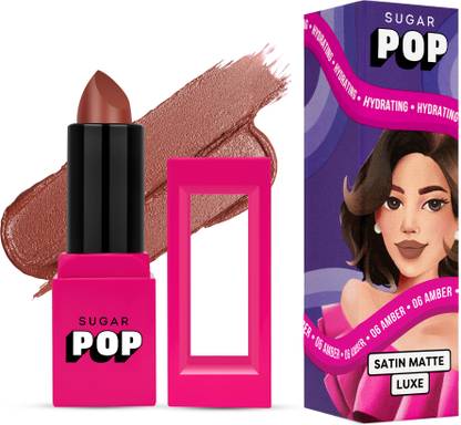 SUGAR POP Satin Matte Luxe Lipstick 06 Amber - Long-wearing | Full Coverage