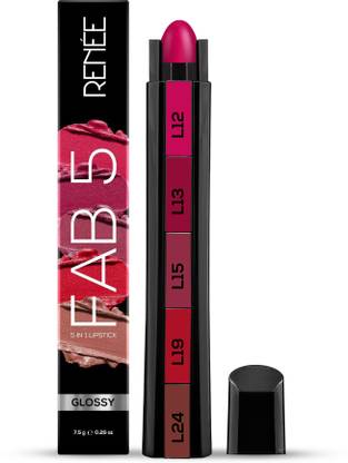 Renee FAB 5 Glossy 5 in 1 Lipstick - Five Shades In One Stick - Smooth Glossy Finish